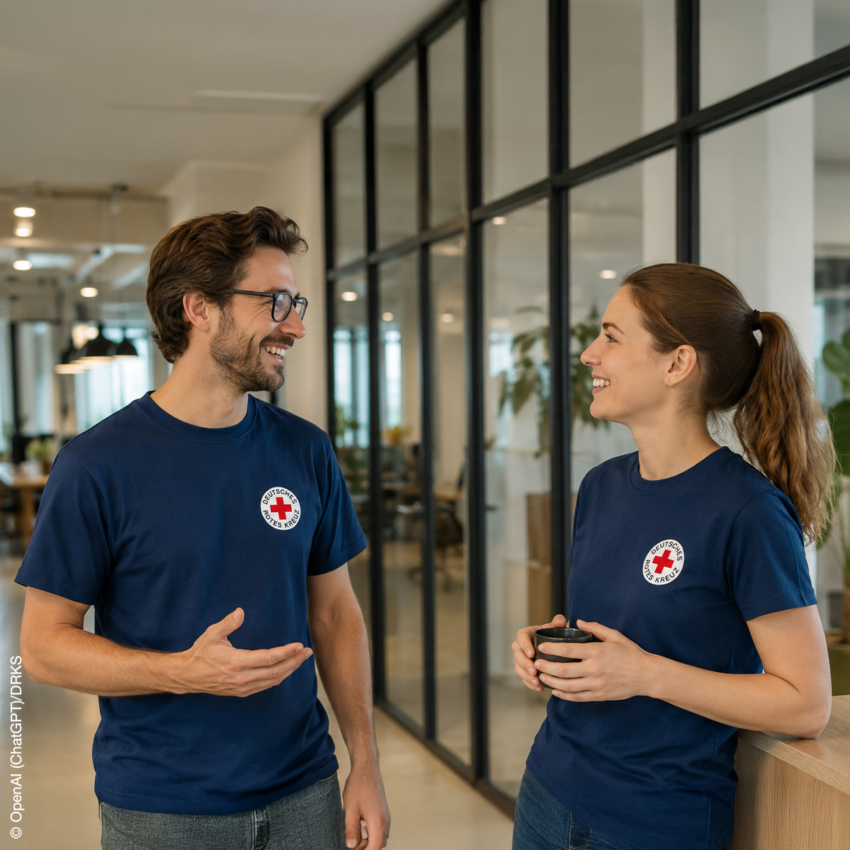 T-Shirt, Knit shirt, Navy blue, Logo-Badge, Casualwear