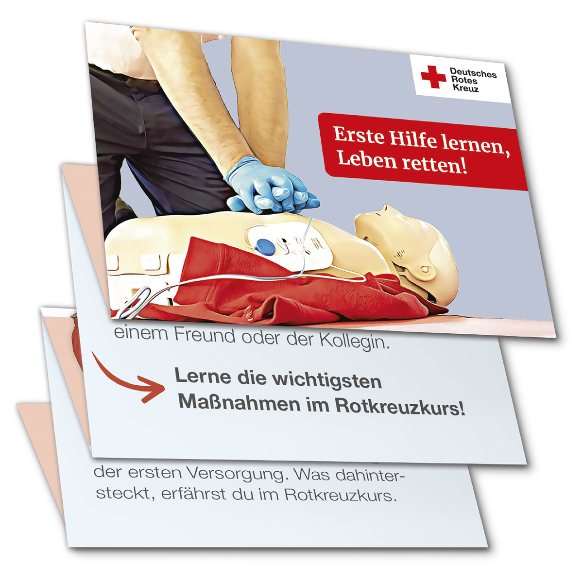 Flyer Erste Hilfe lernen, Leben retten, VE = 50 Stück Flyer Erste Hilfe lernen mit Leben retten, VE = 50 Stück