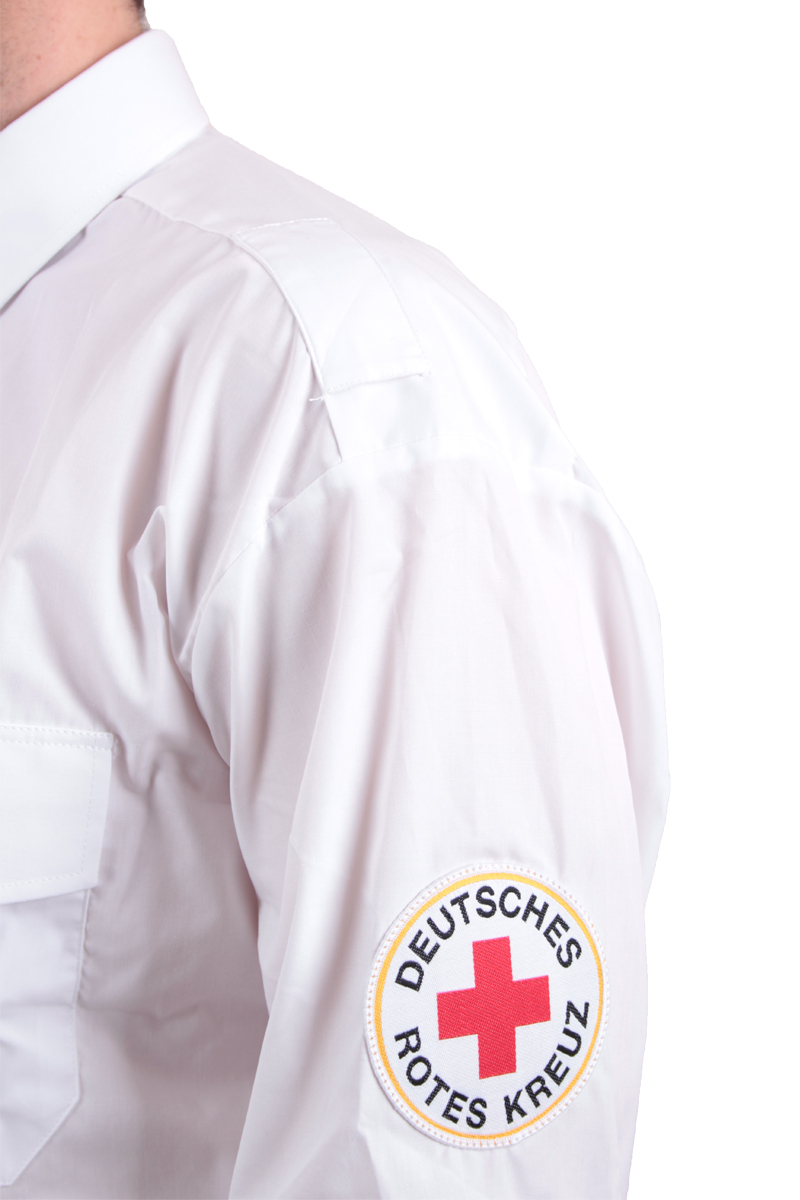 white shirt, medizinische Ärmel, Rotes Kreuz Patch, langarm, Schulteraufnäher