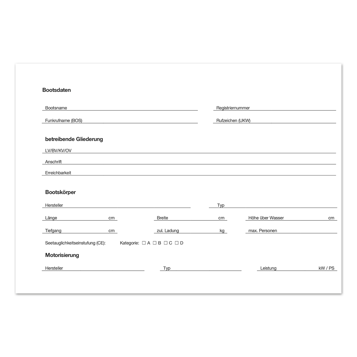 DRK-WW-Bordbuch für Motorrettungsboote