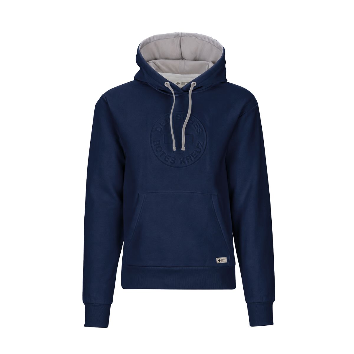 Hoodie, Navy, Kangaroo pocket, Drawstrings, Solid color