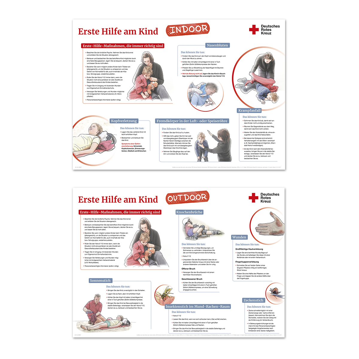 Plakatset zur Ersten Hilfe am Kind mit VE = 4 Plakate