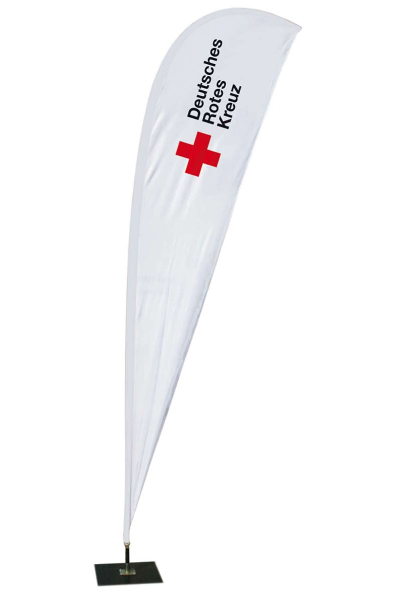 Beachflag mit DRK-Kompaktlogo, Höhe 2,50 m inkl. Transporttasche Beachflag mit DRK-Kompaktlogo, Höhe 2,50 m inkl. Transporttasche