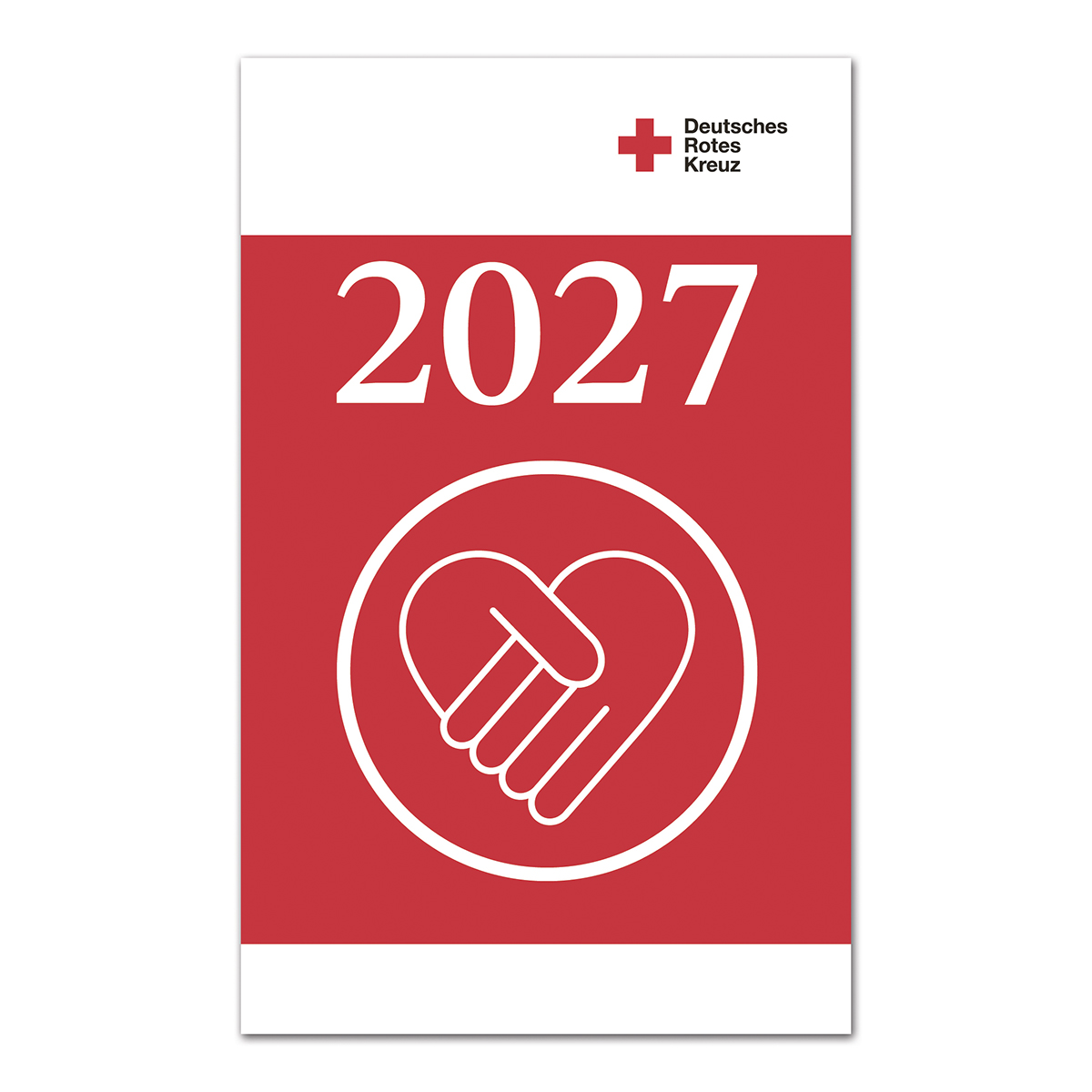 Mini-Kalender 2026 mit VE = 25 Stück, Logo, Symbol, Erste Hilfe, Rettungsdienst, Handschlag, 2027, Herzsymbol, Logo