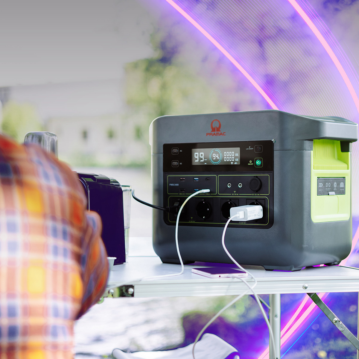 Notstromaggregat, Mobiler Stromgenerator, Gartenstromgenerator, DC/AC-Wechselrichter, Kompakt