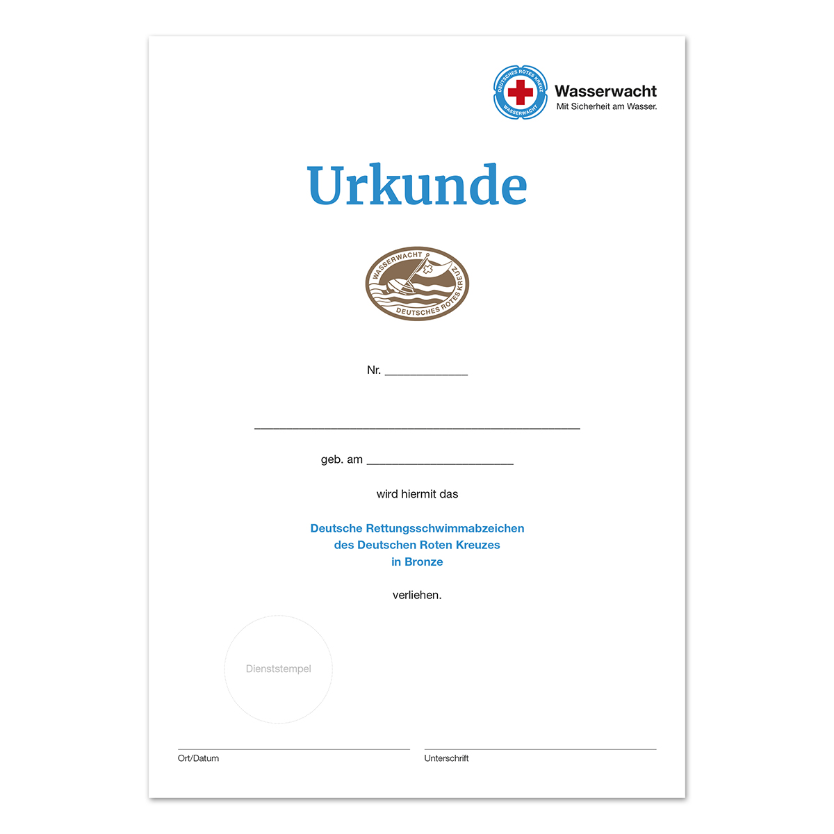Urkunde DRSA Bronze mit VE = 10 Stück