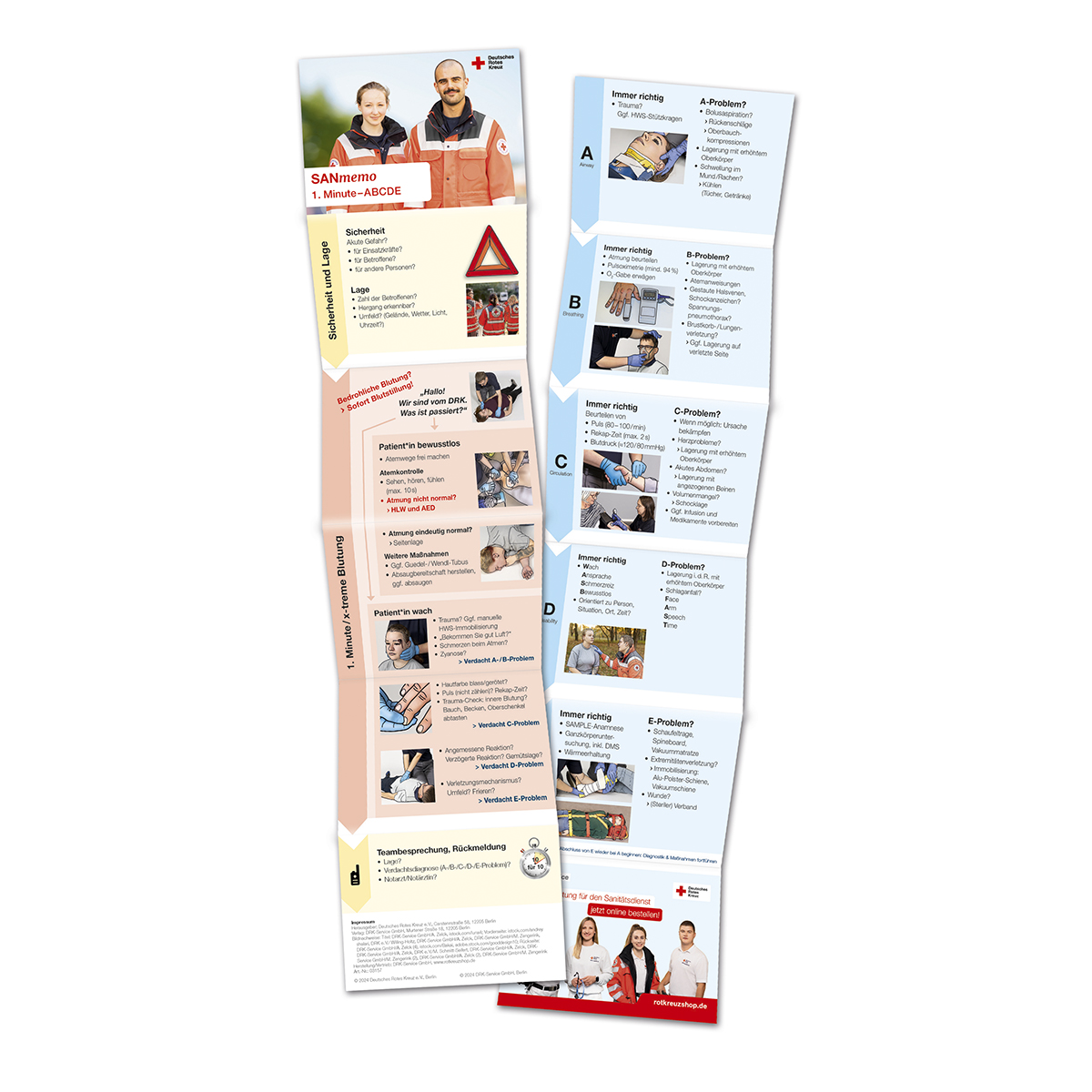 Faltblatt SANmemo 1. Minute – ABCDE mit VE = 20 Stück