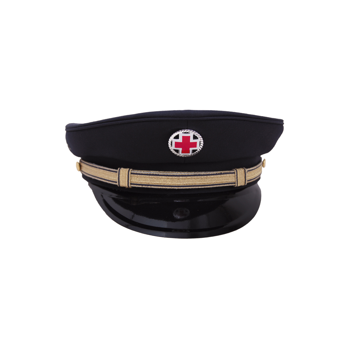 DRK-Schirmmütze, dunkelblau, goldenes Mützenband DRK-Schirmmütze mit dunkelblau, goldenes Mützenband