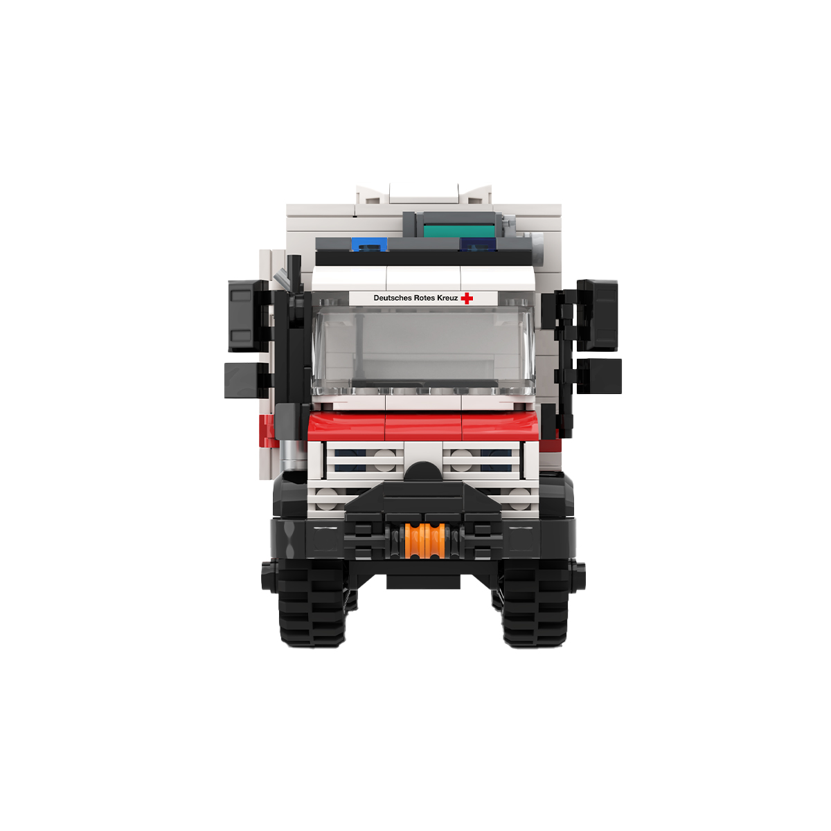 LEGO, Lastwagen, Krankenwagen, Weiß Rot, Vorderansicht