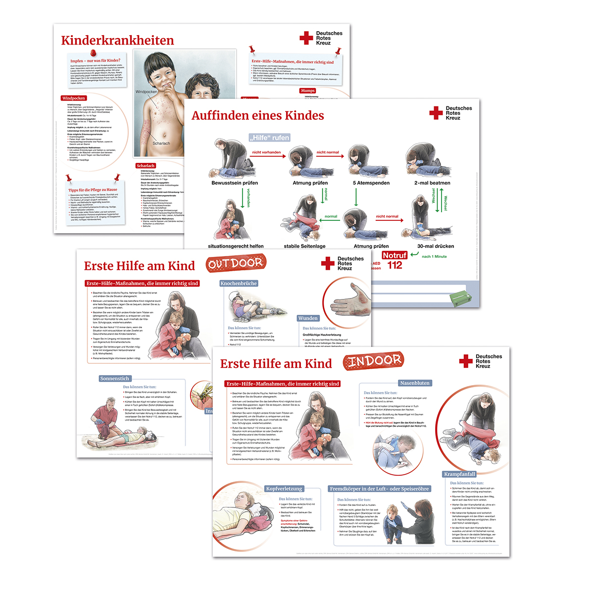 Plakatset Erste Hilfe am Kind, VE = 4 Plakate Plakatset zur Ersten Hilfe am Kind mit VE = 4 Plakate