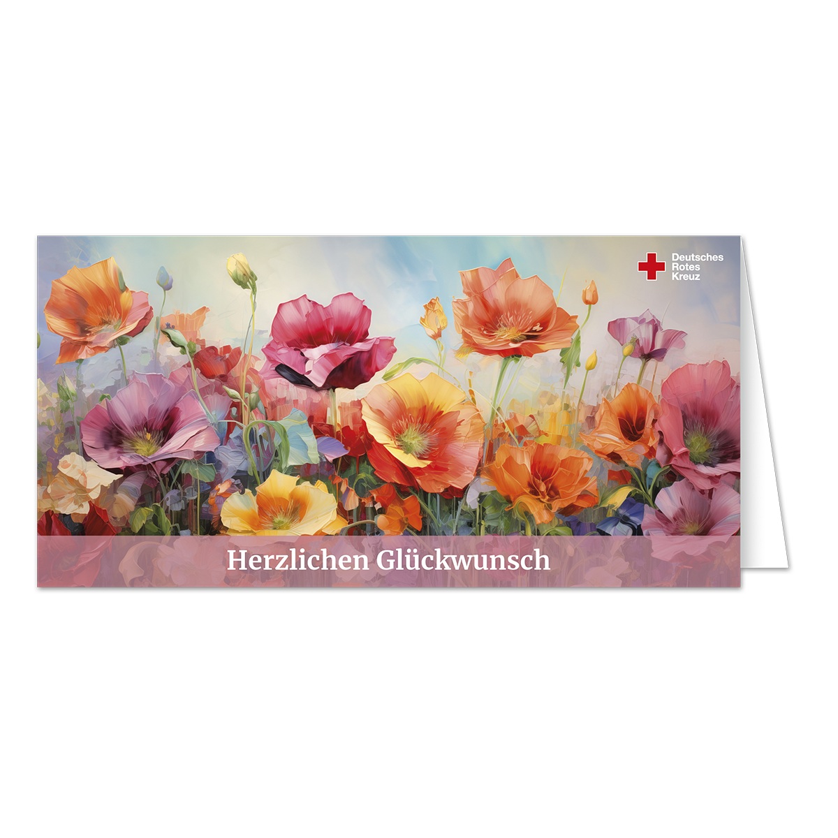 Geburtstagskarte Motiv Blumen gemalt, VE = 10 Stück Geburtstagskarte Motiv Blumen gemalt mit VE = 10 Stück