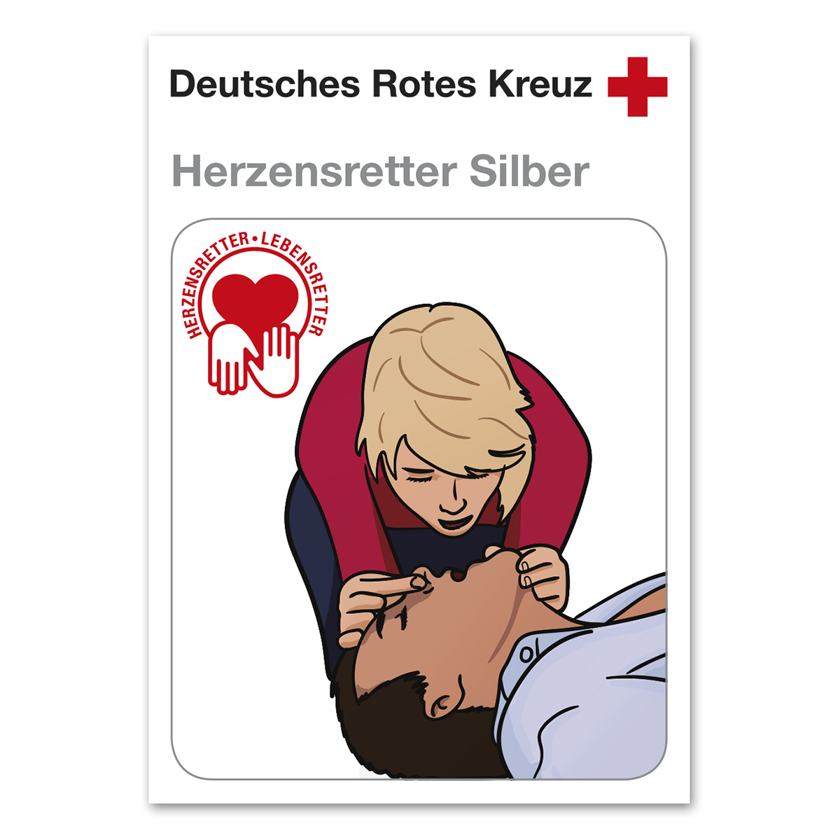Infokarte mit Teilnahmebescheinigung DRK-Herzensretter Silber, VE = 20 Stück Infokarte mit Teilnahmebescheinigung DRK-Herzensretter Silber, VE = 20 Stück