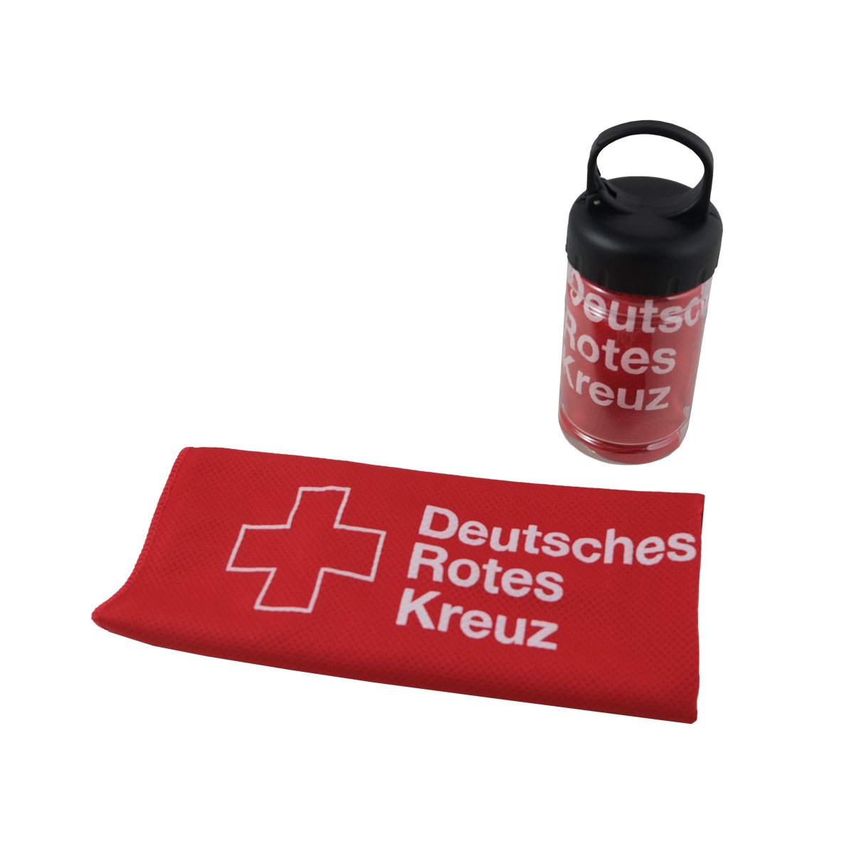 Kühlhandtuch mit Behälter Flasche, Erste Hilfe