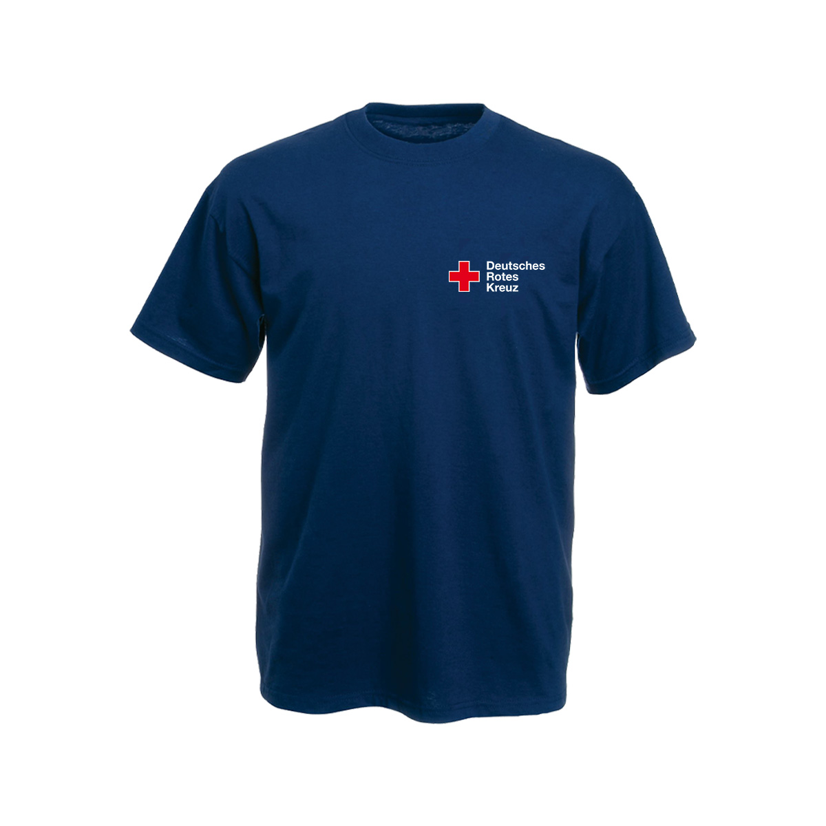 T-Shirt navy mit Druck Kompaktlogo, und Zusatzzeile vorn