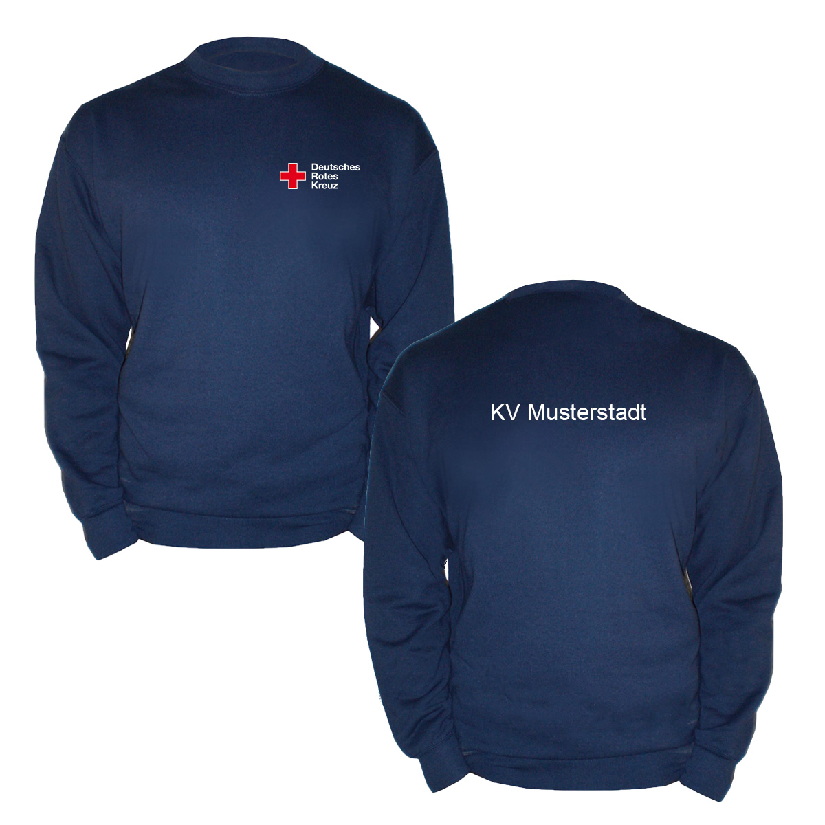 Sweatshirt navy mit Druck Kompaktlogo und Zusatzzeile hinten