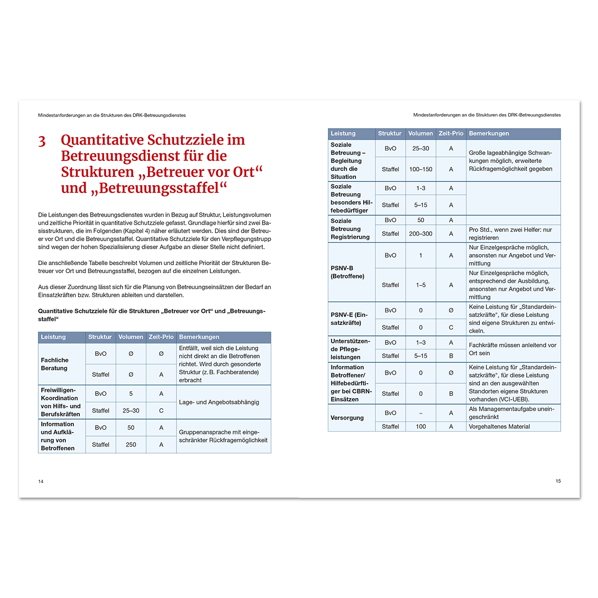 Broschüre Mindestanforderungen an die Strukturen des DRK-Betreuungsdienstes mit VE = 10 Stück