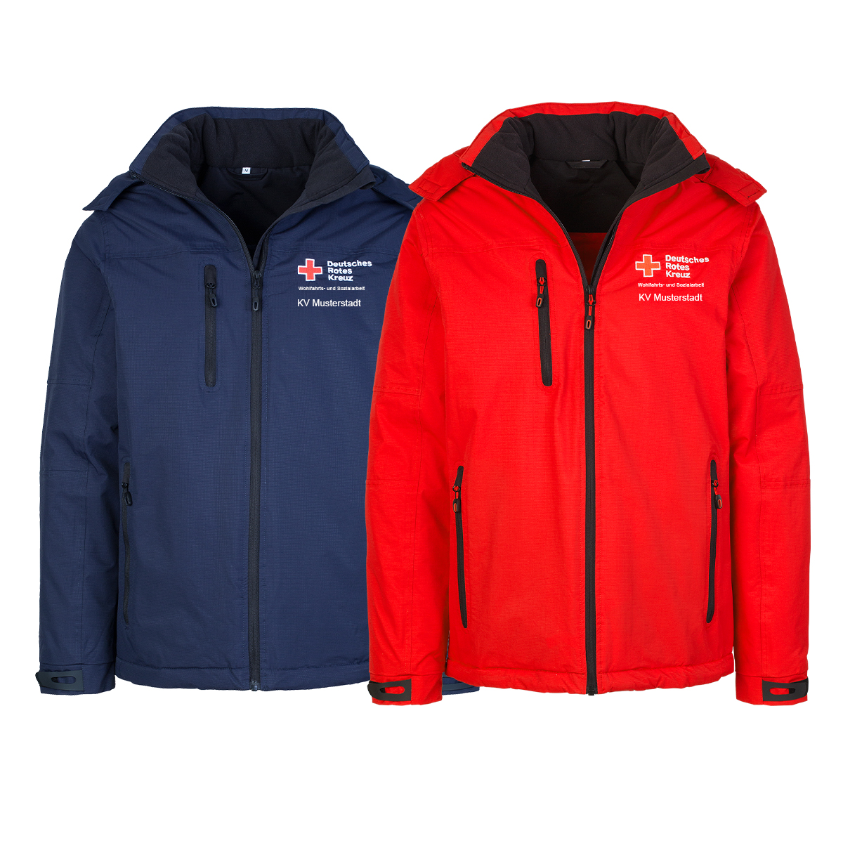 Outdoorjacke Komfort Wohlfahrt Nds., mit Zusatzzeile vorn Bekleidung, Mantel, Jacke