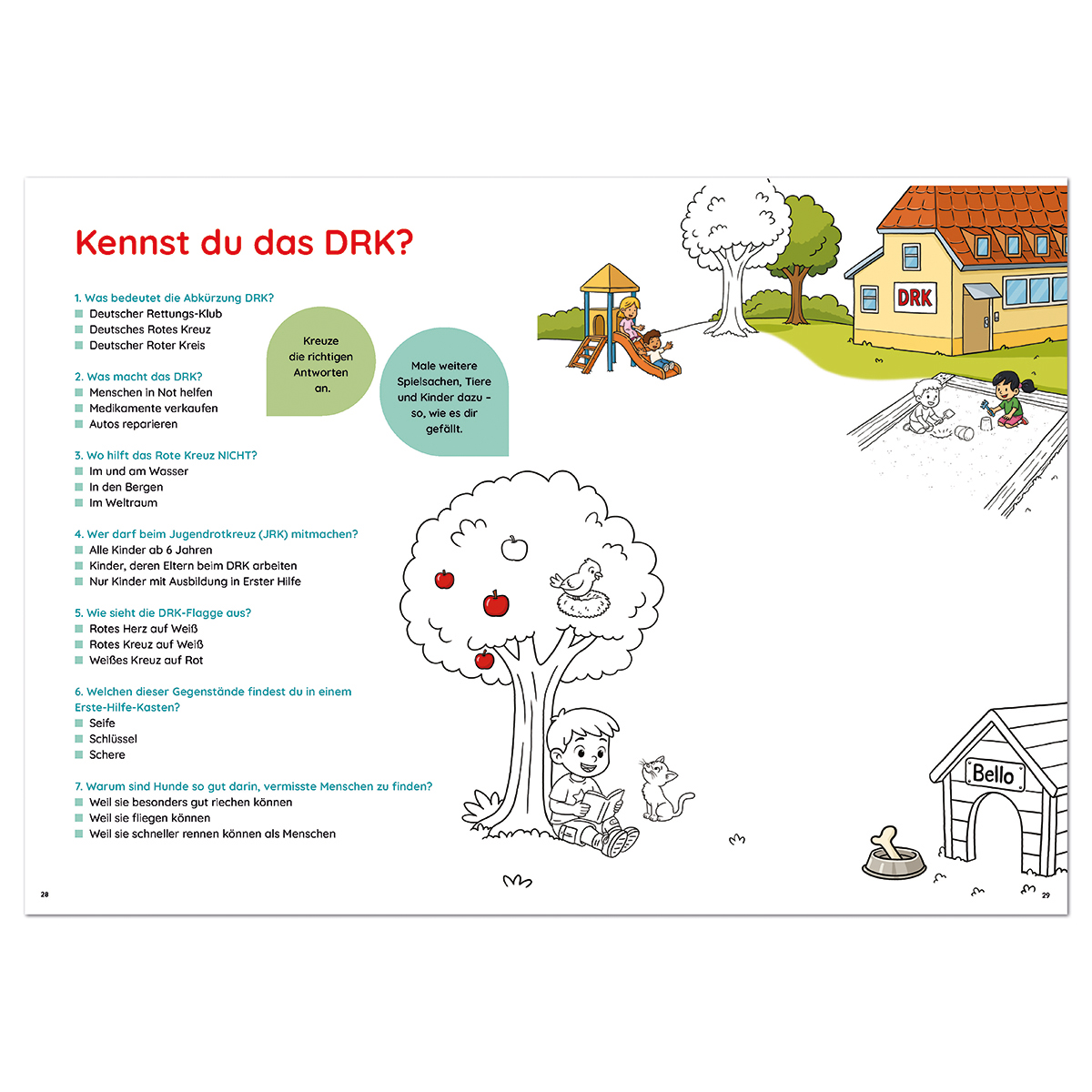 DRK, Kinderbuch, Illustration, Park, Baum