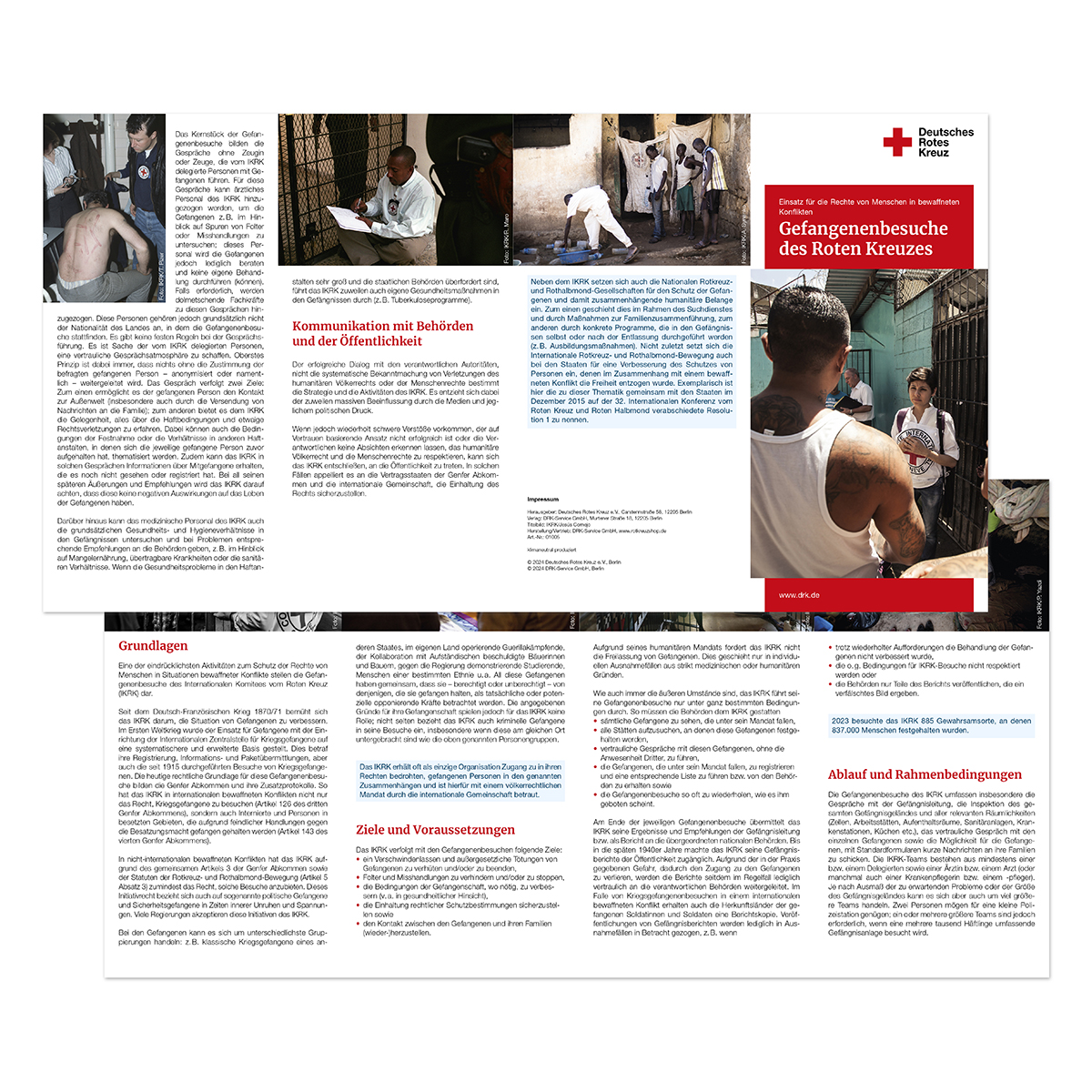 Faltblatt Gefangenenbesuche des Roten Kreuzes mit VE = 50 Stück