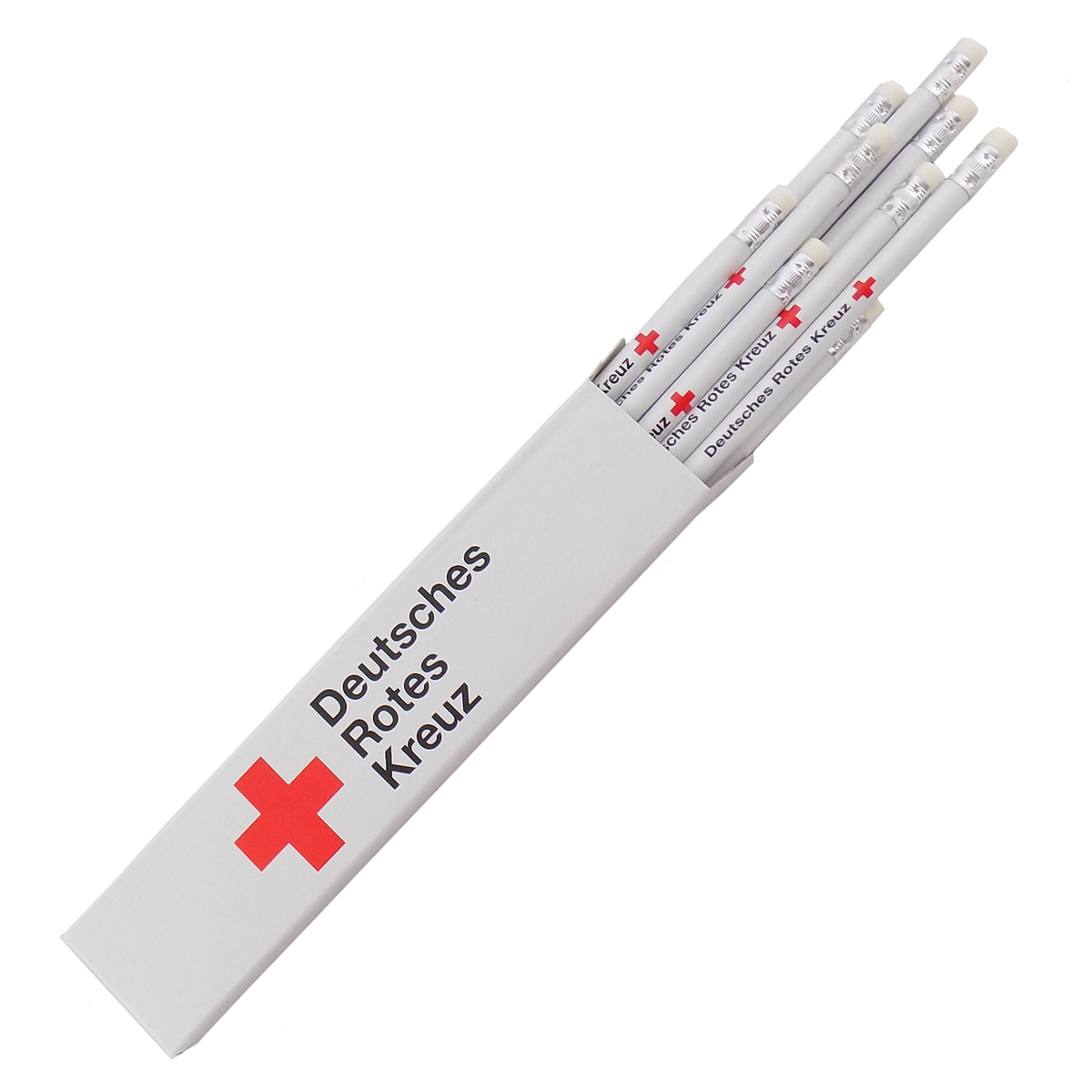 Bleistift mit Radierer und DRK-Langlogo ungespitzt, VE = 10 Stifte