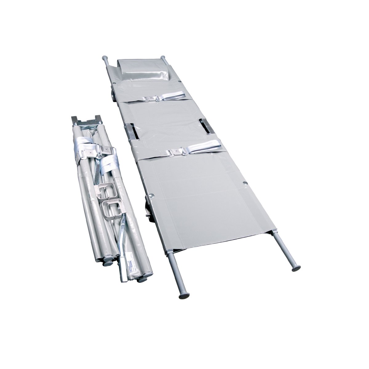 Krankentrage 2 x klappbar mit 4 Rollenfüßen Krankentrage 2 x klappbar mit 4 Rollenfüßen