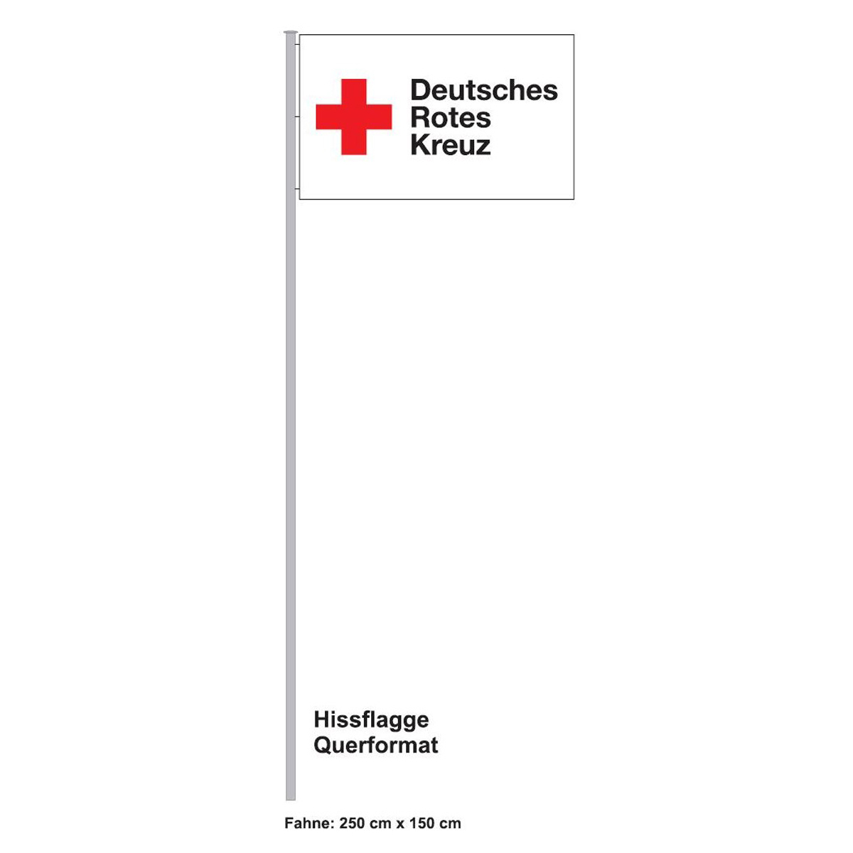 Flagge/Fahne, 250 x 150 cm Querformat, DRK-Kompaktlogo Flagge/Fahne mit 250 x 150 cm Querformat, DRK-Kompaktlogo