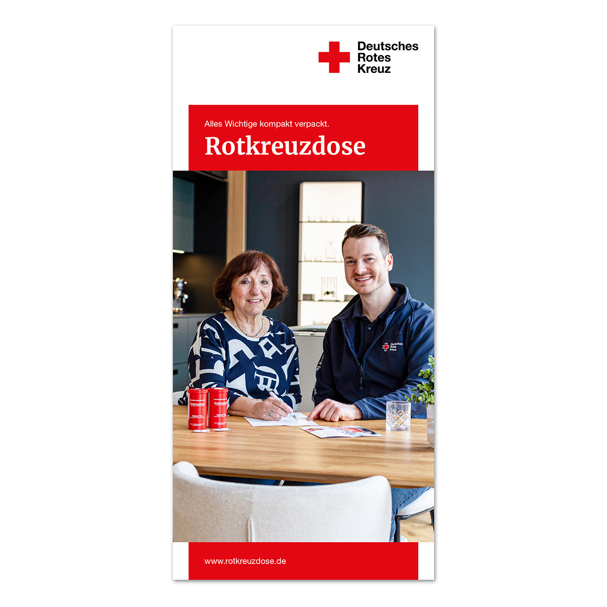 Faltblatt Rotkreuzdose, VE = 50 Stück Faltblatt Rotkreuzdose mit VE = 50 Stück