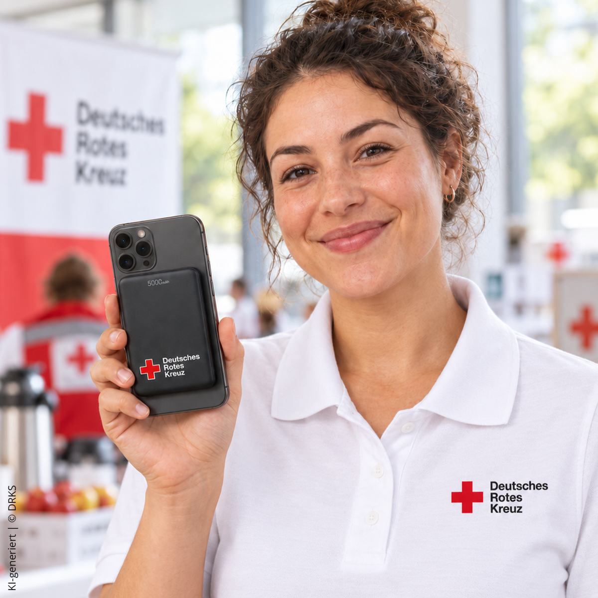 rotkreuz, handy, portemonnaie- hülle, personal Polo, weiße Polo-Shirt
