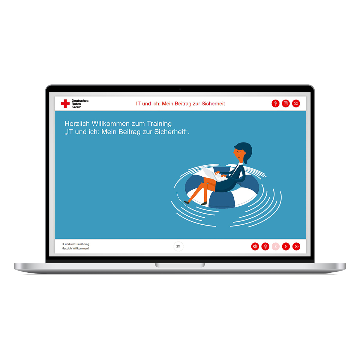 Laptop, Bildschirmanzeige, IT-Sicherheit, Schulung, Illustration