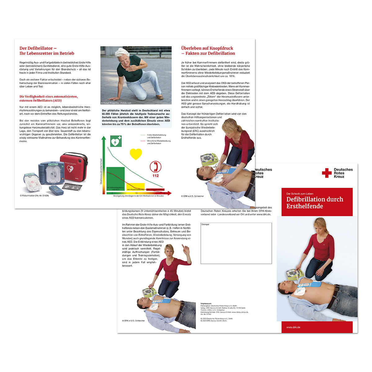 Faltblatt Defibrillation durch Ersthelfer mit VE = 50 Stück