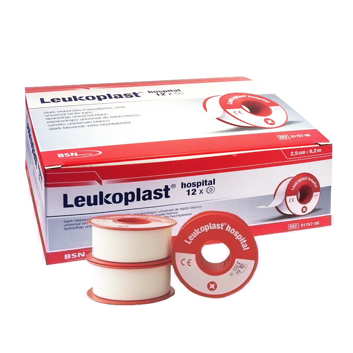 BSN Leukoplast hospital Rollenpflaster ohne Schutzring, VE = 1 Packung à 12 Rollen BSN Leukoplast hospital Rollenpflaster ohne Schutzring mit VE = 1 Packung à 12 Rollen