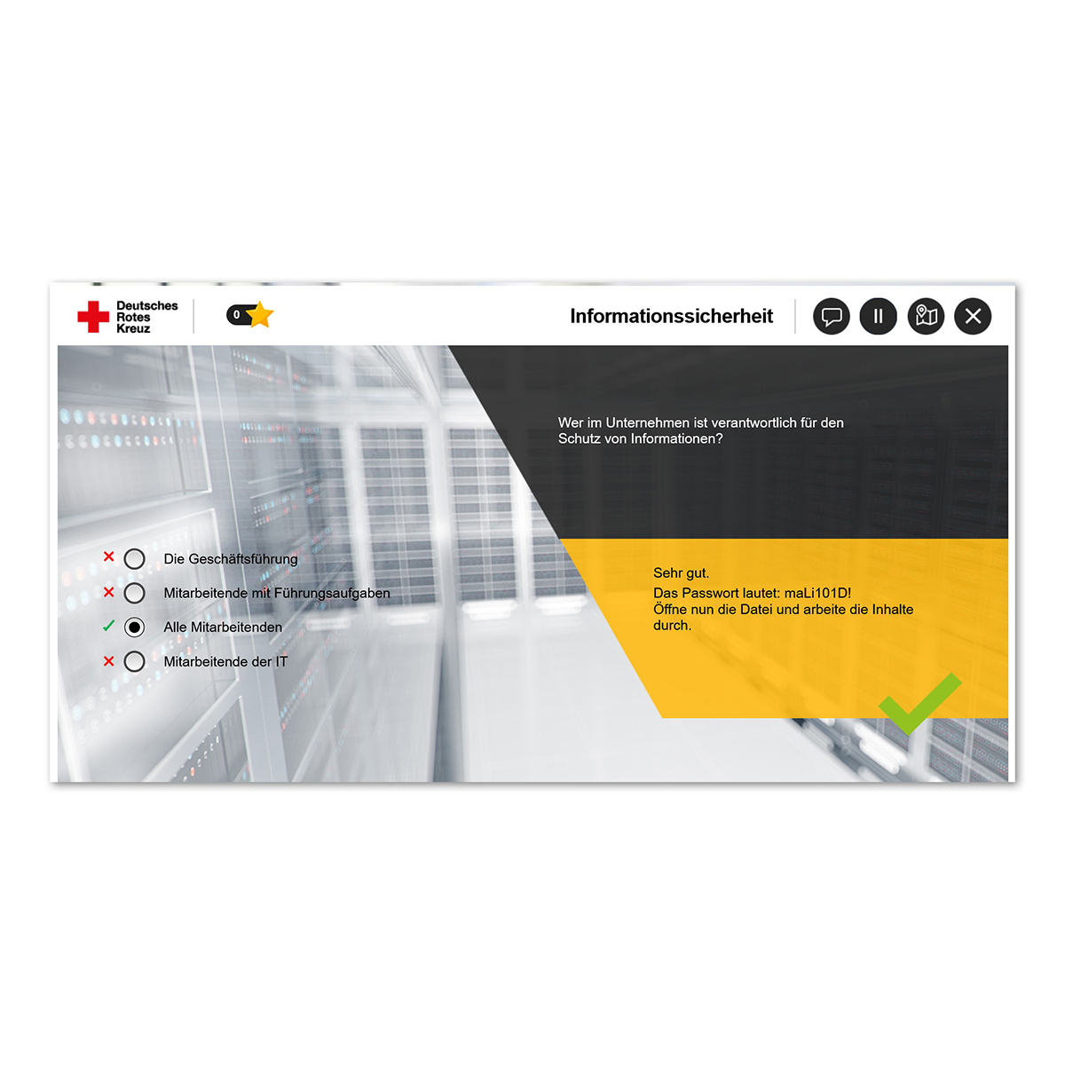 Serverraum, Rechenzentrum, IT-Sicherheit, Informationssicherheit, Benutzeroberfläche