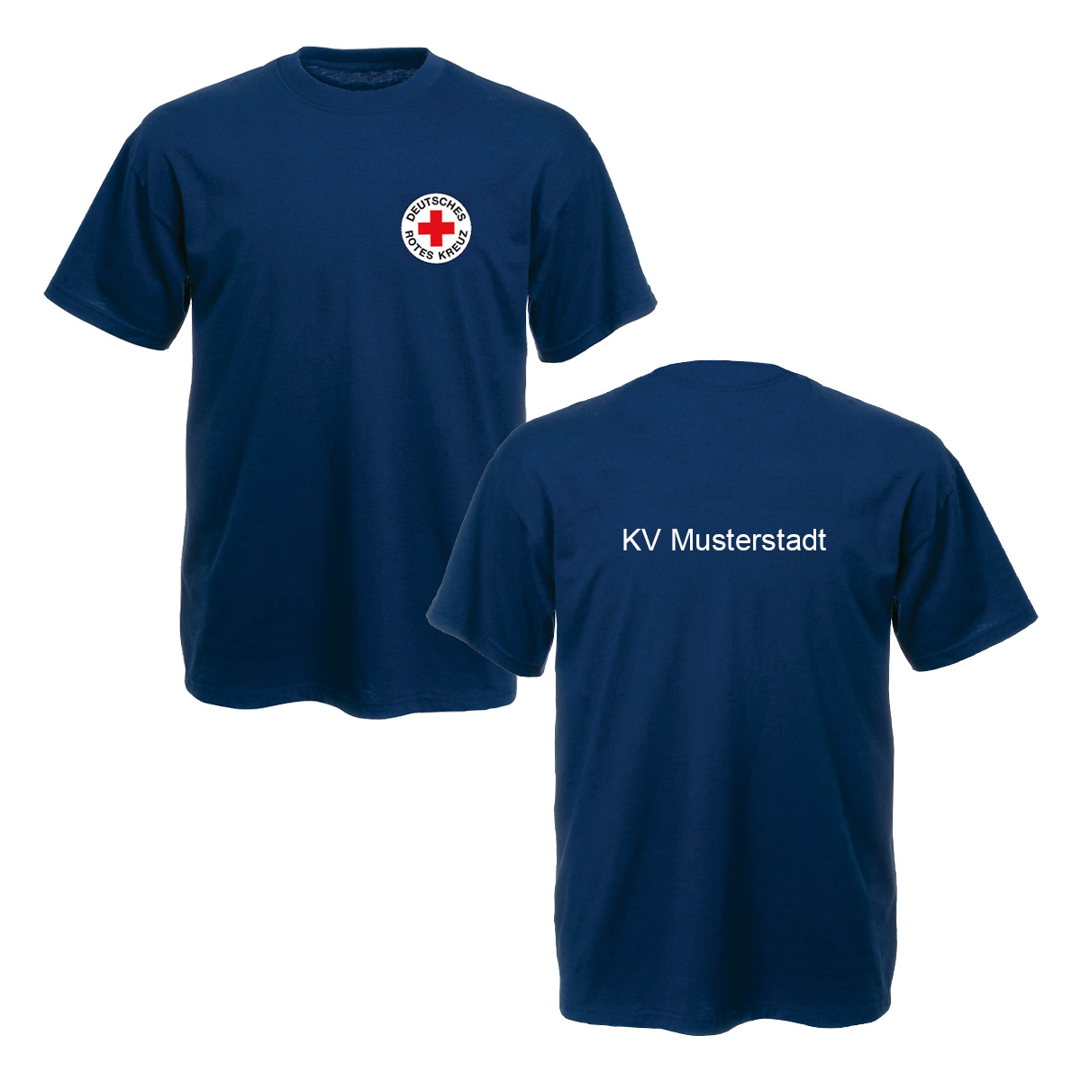 T-Shirt navy mit Druck Rundlogo und Zusatzzeile hinten