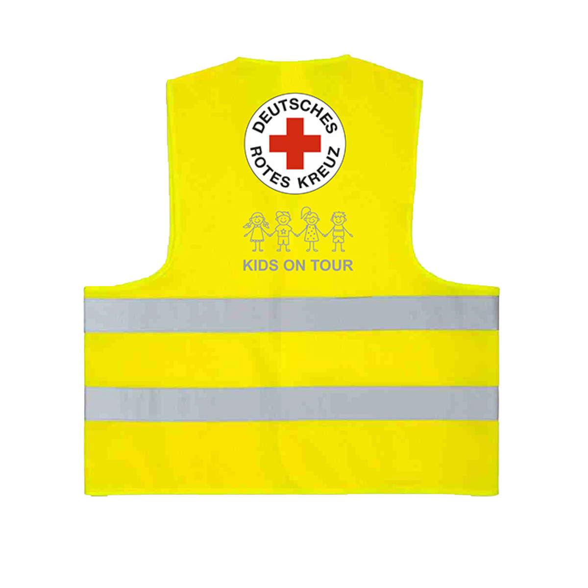Warnweste Kids, gelb mit Druck DRK-Rundlogo