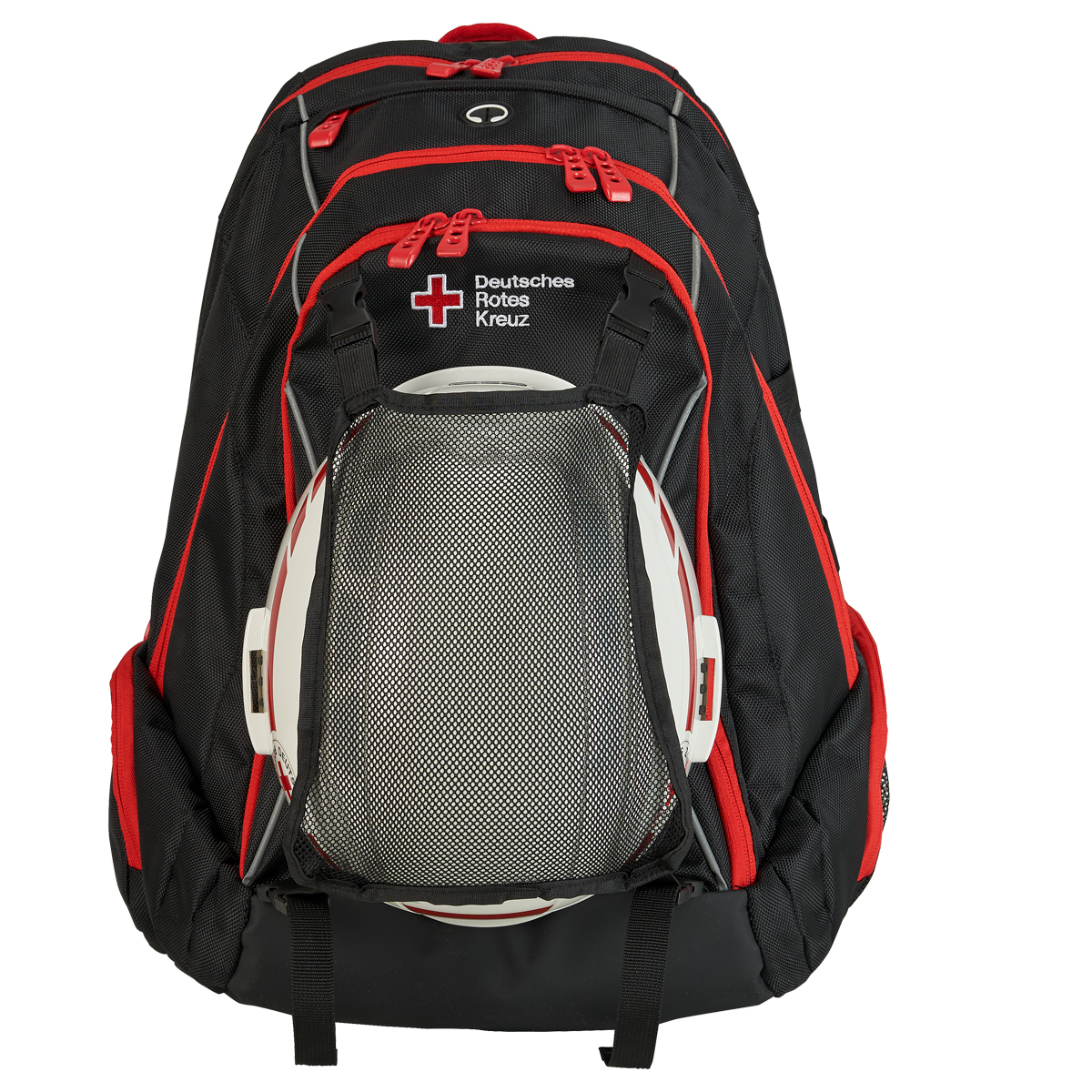 DRK-Einsatzrucksack mit Funkgeräthalterung, Helmbefestigung und Laptopfach