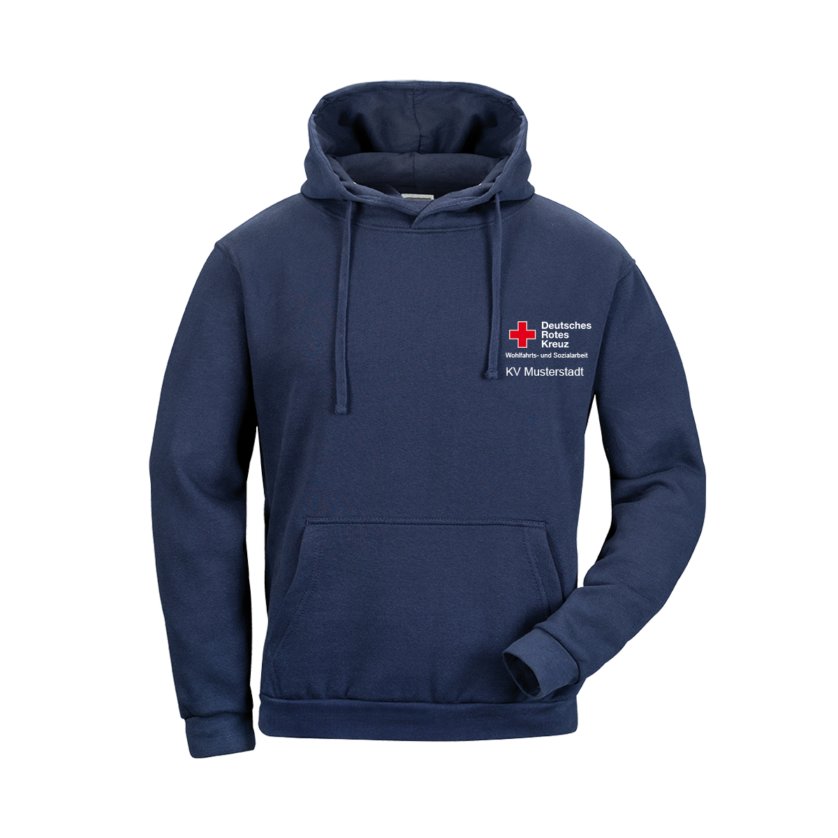 Kapuzenpullover Wohlfahrt Nds., mit Zusatzzeile vorn Strickwaren, Pullover, Sweatshirt, Kapuzenpulli, Fleece