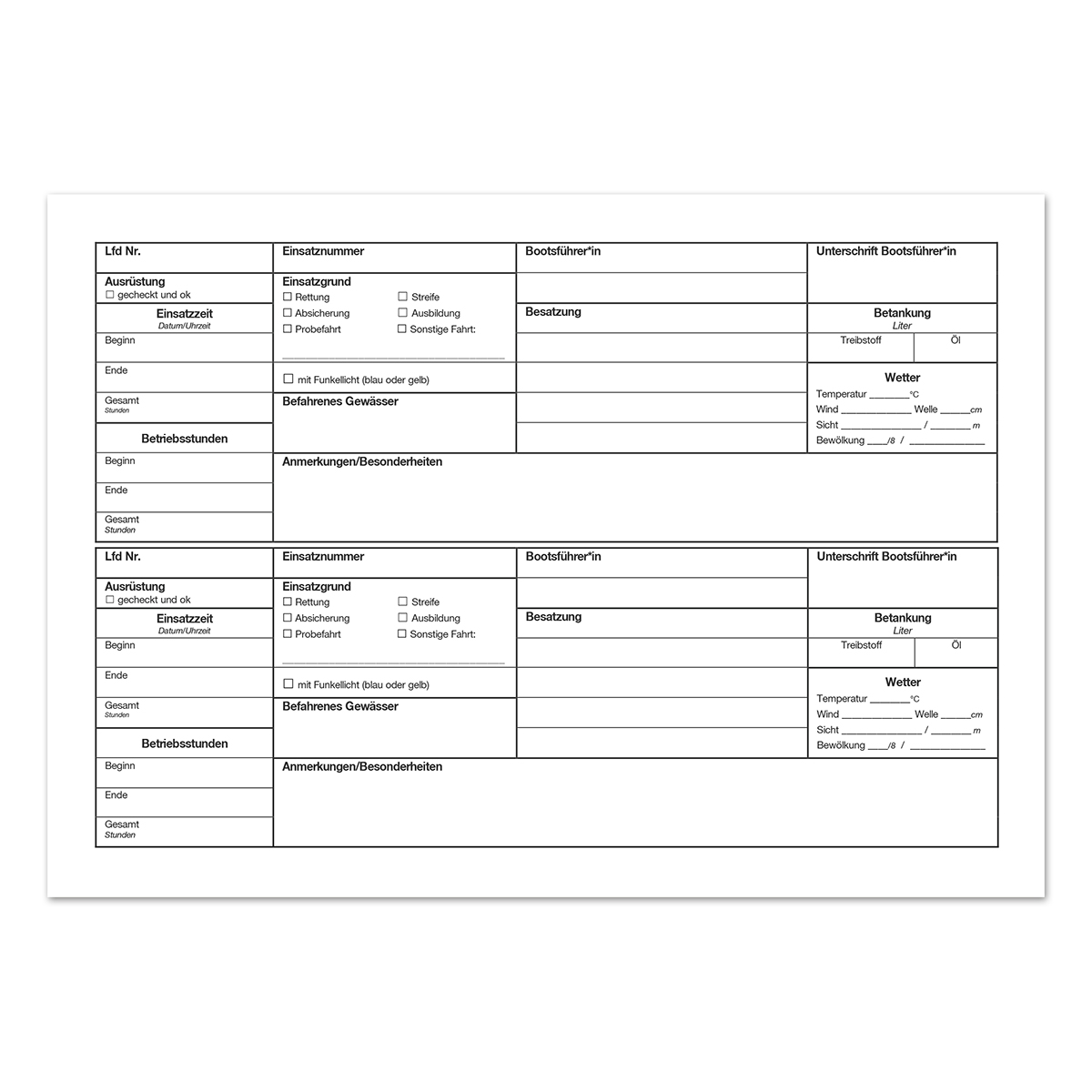 DRK-WW-Bordbuch für Motorrettungsboote
