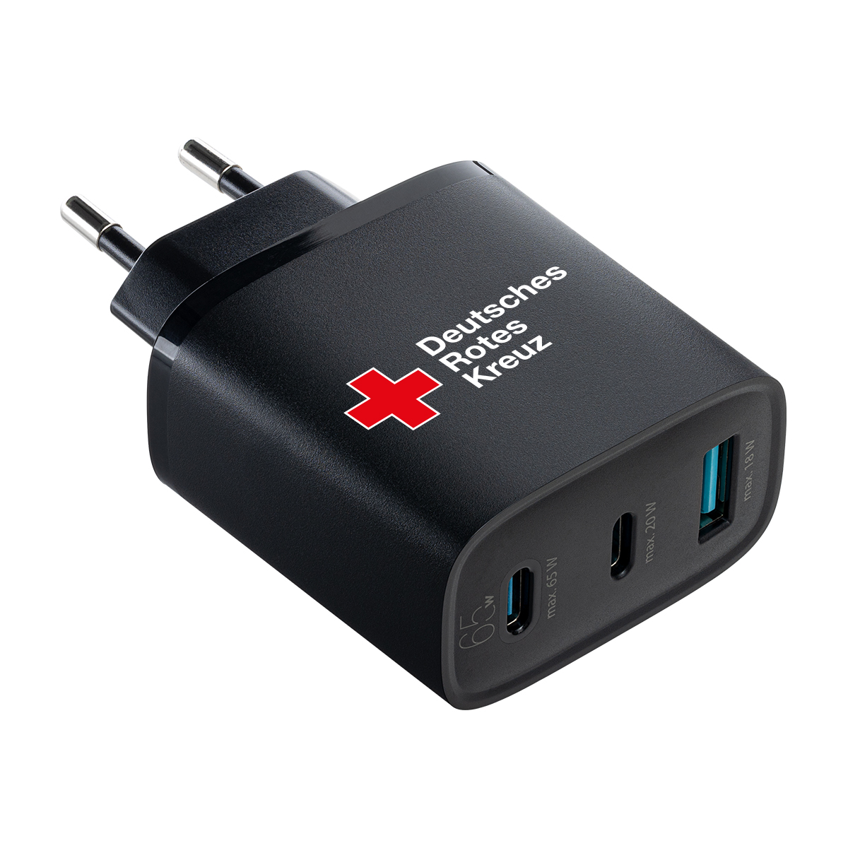 Ladegerät, USB-C, USB-A, EU-Stecker, Rotes Kreuz