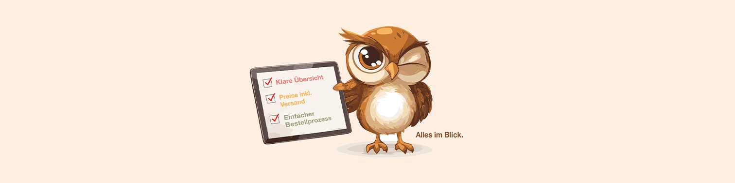 Eule Cartoon, Tablet, Checkliste, Wandbild-Charakter, Knick