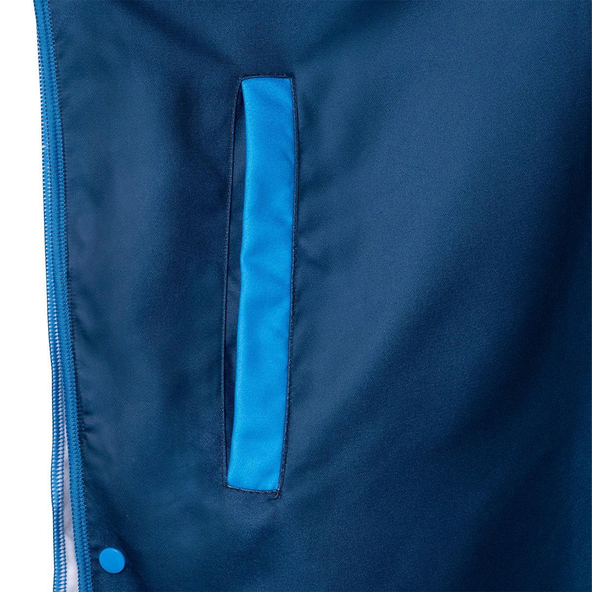 jacke, Reißverschluss, Tasche, blau, Stoff