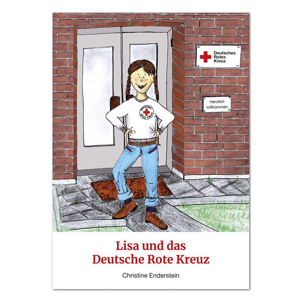 Lisa und das Deutsche Rote Kreuz - Kinderbuch, Backstein, Hosen, Werbung, Plakat, Person, Person, Logo, Jeanshose, Hosen, Symbol