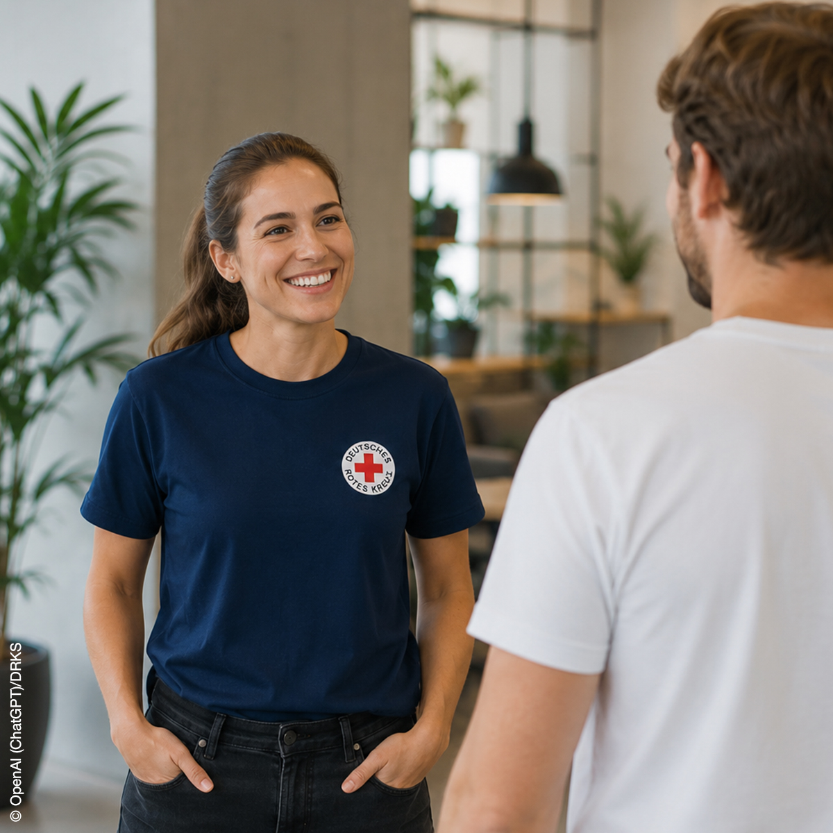 T-Shirt, Navy, Logo Patch, Kurzärmlig, Casual
