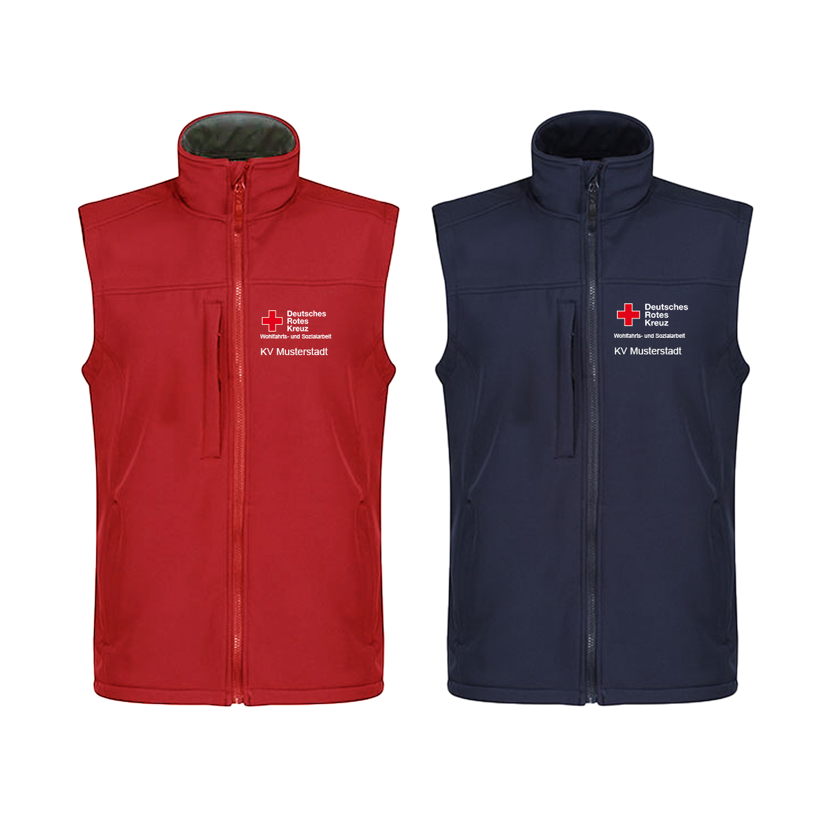 Softshellweste Wohlfahrt Nds., mit Zusatzzeile vorn Bekleidung, Weste, Rettungsweste, Fleece, Jacke
