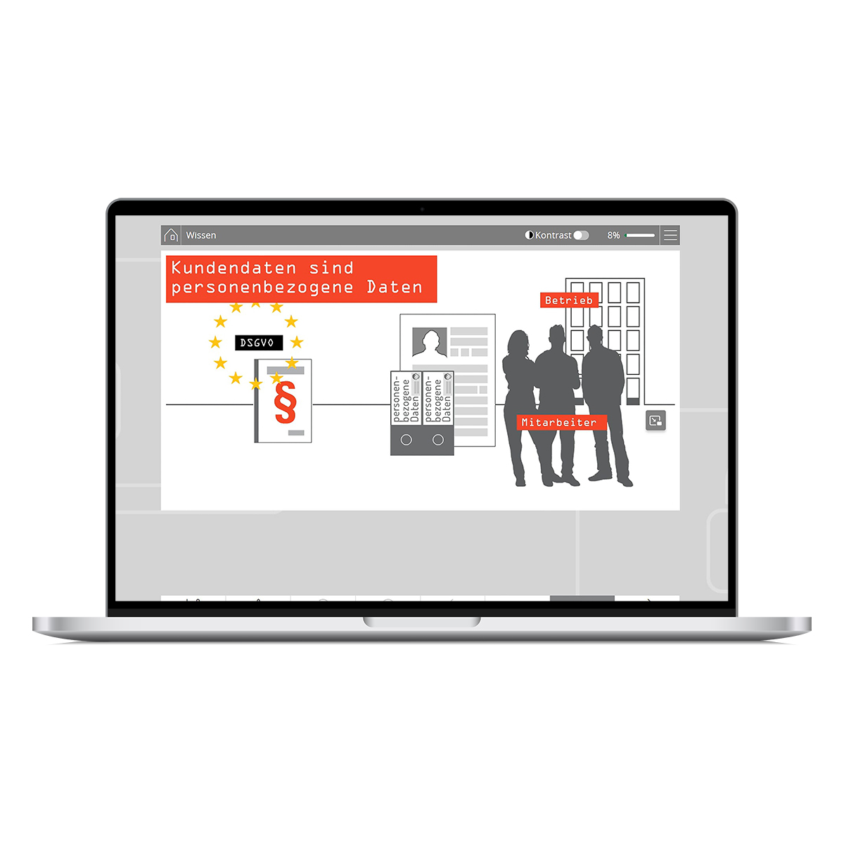 Laptop, Illustration, Datenschutz, Mitarbeiter, Büro