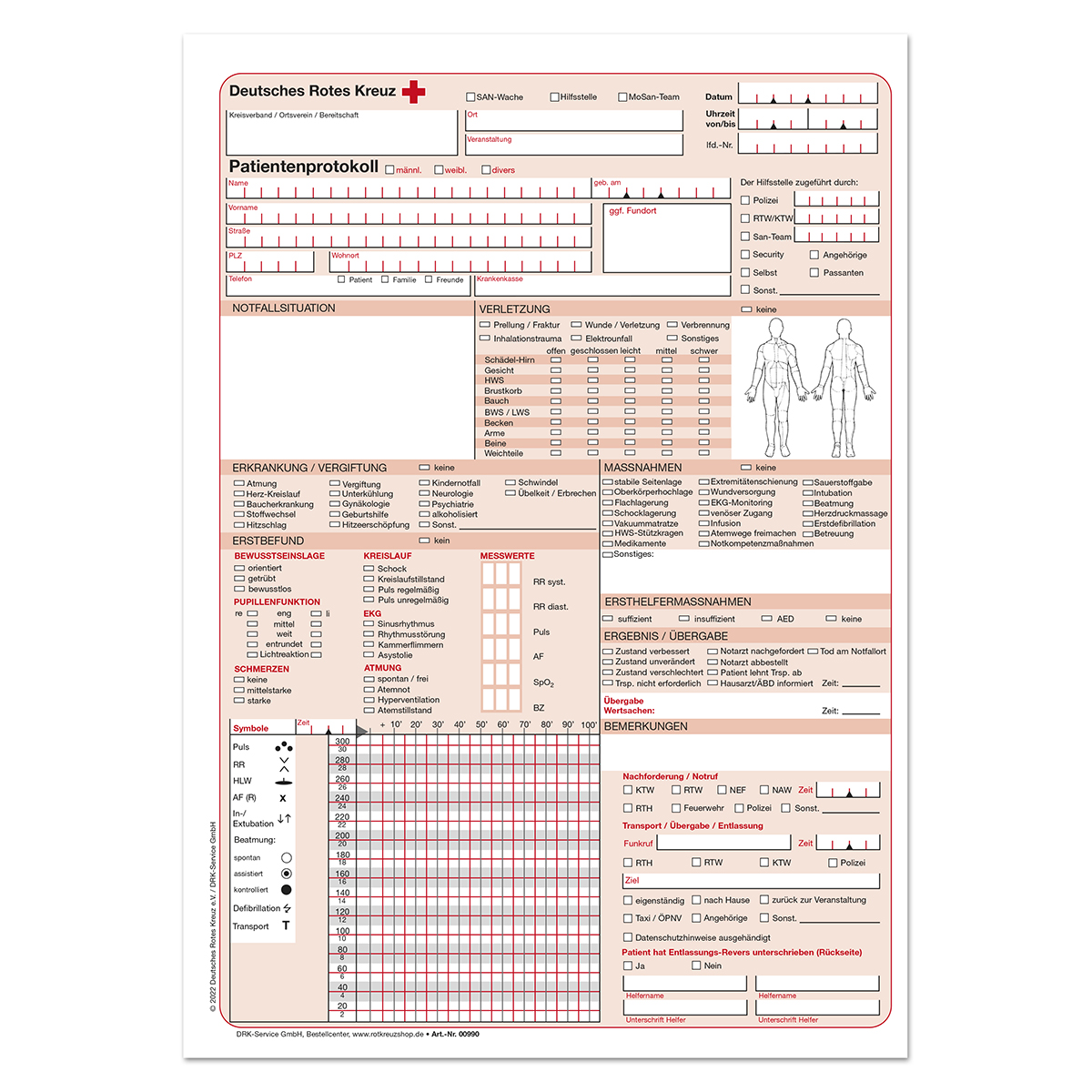 Patientenprotokoll mit VE = 100 Stück