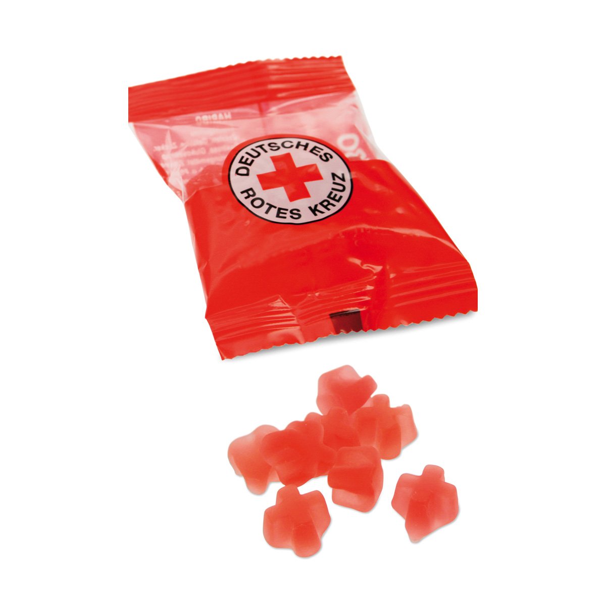 Fruchtgummi in Rot-Kreuz-Form VE = 100 Tütchen Fruchtgummi in Rot-Kreuz-Form VE = 100 Tütchen