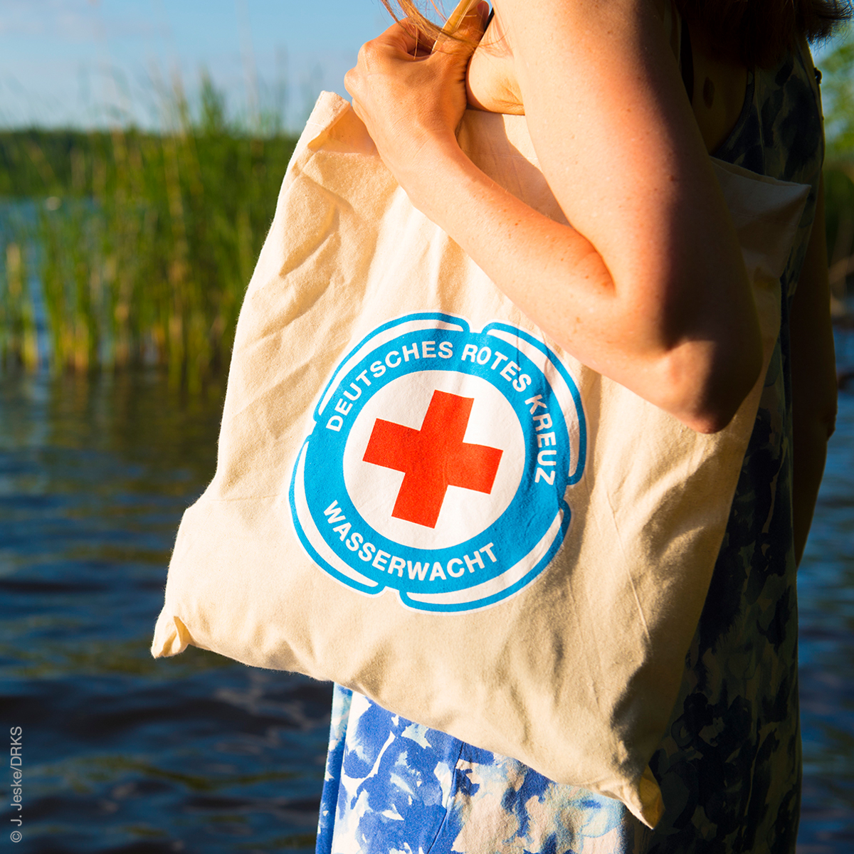 Baumwolltasche Wasserwacht natur mit VE = 10 Stück
