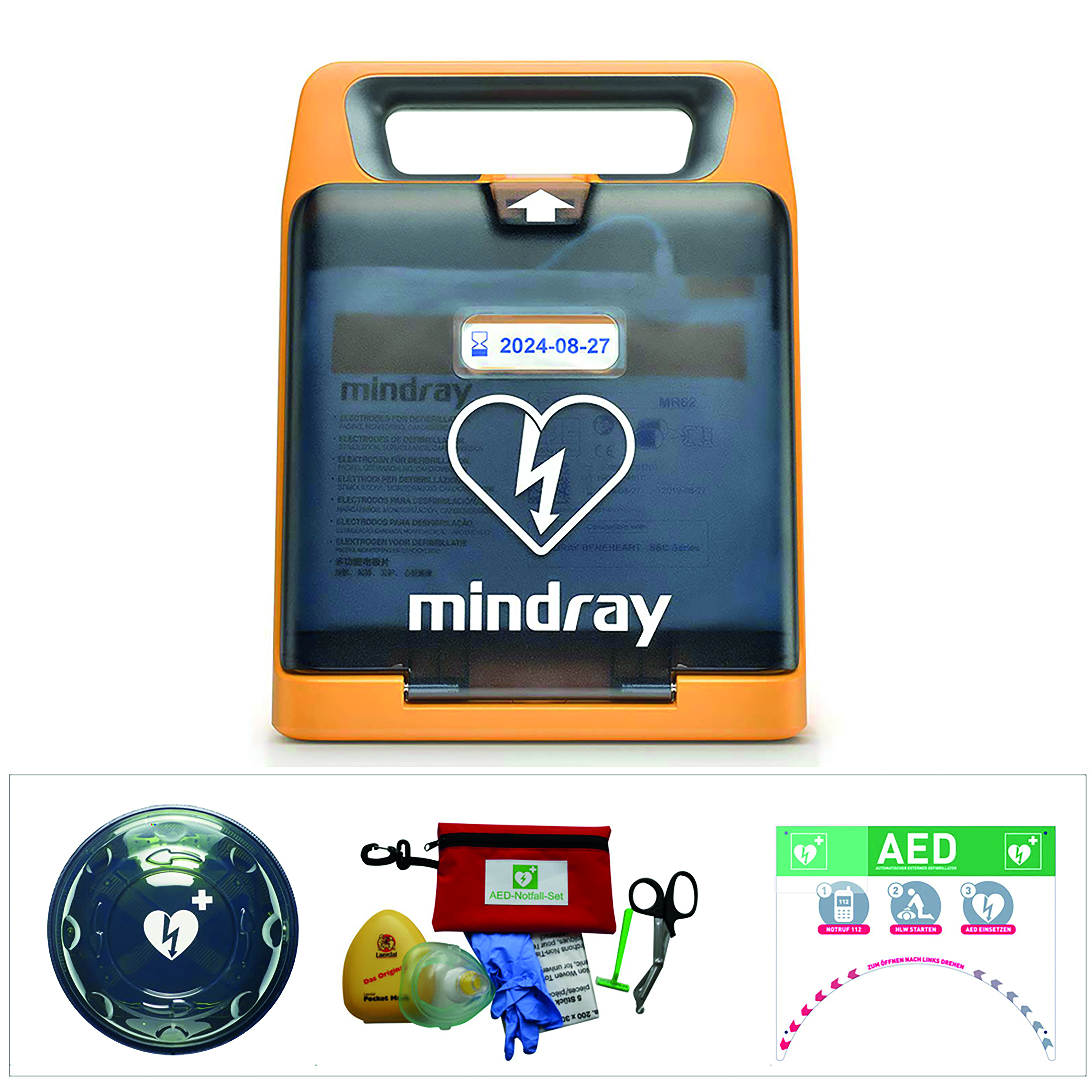 Defibrillator BeneHeart C2, vollautomatisch  für Büro/Praxis, inkl. Außenkasten