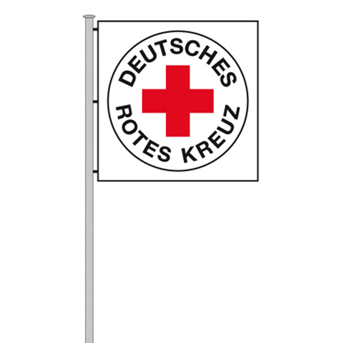 Flagge/Fahne, 80 x 80 cm quadratisch, DRK-Rundlogo Flagge/Fahne mit 80 x 80 cm quadratisch, DRK-Rundlogo