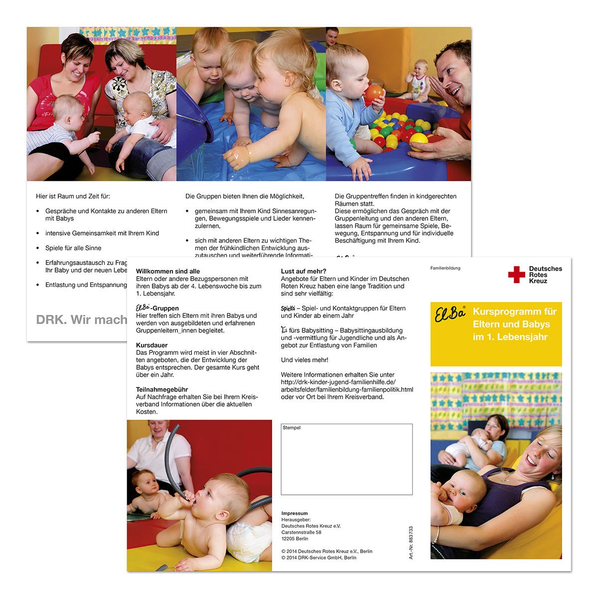 Faltblatt ElBa - Kursprogramm für Eltern und Babys im 1. Lebensjahr mit VE = 50 Stück